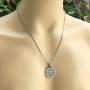Jewish Judaism Jewelry AGLA Atah Gibor Le-olam Adonai אגלא Pewter Mens Pendant Necklace Protection Amulet Luck Money Wealth Talisman Safe Travel Charm Victory Medallion for men w Silver Ball Chain