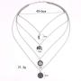 Kercisbeauty Halloween Boho Multi layer Silver Long Necklace for Women and Teen Girls with Moon Elephant Rune Pendant Choker Party Jewelry