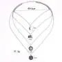 Kercisbeauty Halloween Boho Multi layer Silver Long Necklace for Women and Teen Girls with Moon Elephant Rune Pendant Choker Party Jewelry