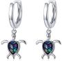 Turtle Earrings, 925 Sterling Silver Health and Longevity Sea Turtle Earrings Hypoallergenic,Sea Turtle Earings Cute Animal Jewelry Drop Dangle Earrings for Women