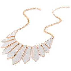HSWE Glitter Collar Necklace for Women Statement Bib Necklace Geometric Chevron Choker Necklace for Wedding Party