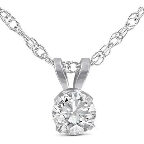1/3ct Round Solitaire 14k White Gold Diamond Pendant 1/3ct Round Solitaire 14k White Gold Diamond Pendant