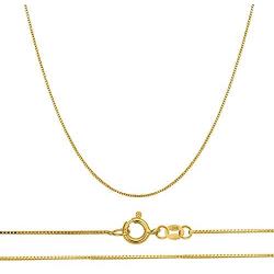 Orostar 14K Gold Chain for Men & Women in Yellow, White, and Rose Gold | Solid Thin Box Chain Necklace with 0.45mm Thickness and Size 16-20 inches