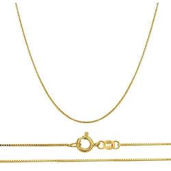 Orostar 14K Gold Chain for Men & Women in Yellow, White, and Rose Gold | Solid Thin Box Chain Necklace with 0.45mm Thickness and Size 16-20 inches