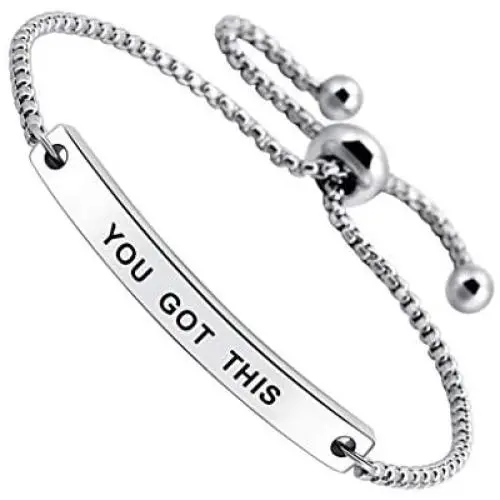 SOUSYOKYOSAM You Got This Positive Message Thin Bangle Inspirational Bar Bracelet for Women Teen Girls SOUSYOKYOSAM You Got This Positive Message Thin Bangle Inspirational Bar Bracelet for Women Teen Girls