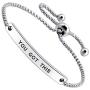 SOUSYOKYOSAM You Got This Positive Message Thin Bangle Inspirational Bar Bracelet for Women Teen Girls