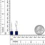 Gem Stone King 925 Sterling Silver Blue Simulated Sapphire Womens Earrings, 5.40 Cttw, Emerald Cut 9X7MM