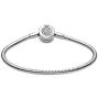 PANDORA Moments Sparkling Crown O Snake Chain, Clear CZ 925 Sterling Silver Charm Bracelet