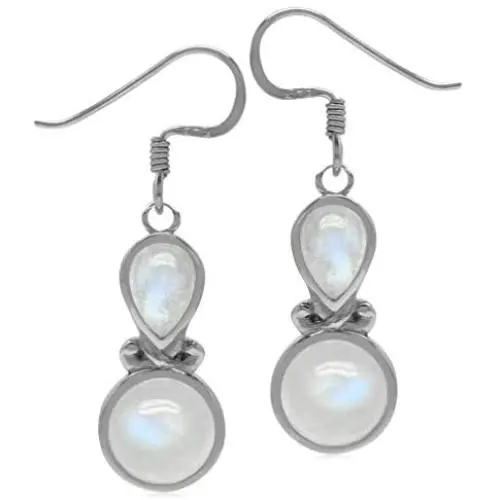 Silvershake Genuine Rainbow Moonstone Sterling Silver Victorian Inspired Dangle Earrings Silvershake Genuine Rainbow Moonstone Sterling Silver Victorian Inspired Dangle Earrings