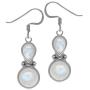 Silvershake Genuine Rainbow Moonstone Sterling Silver Victorian Inspired Dangle Earrings