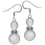 Silvershake Genuine Rainbow Moonstone Sterling Silver Victorian Inspired Dangle Earrings Silvershake Genuine Rainbow Moonstone Sterling Silver Victorian Inspired Dangle Earrings