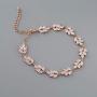 SWEETV Wedding Bridal Bracelet for Brides,Bridesmaid-Crystal Cubic Zirconia Bracelet Leaf Vine Vintage Style