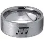 Triplet Beam Note Music Ring - Tungsten Band 8mm - Men - Women - 18k Rose Gold Step Bevel Edge - Yellow - Grey - Blue - Black - Brushed - Polished - Wedding - Gift Dome Flat Triplet Beam Note Music Ring - Tungsten Band 8mm - Men - Women - 18k Rose Gold Step Bevel Edge - Yellow - Grey - Blue - Black - Brushed - Polished - Wedding - Gift Dome Flat