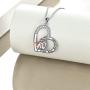 URONE Giraffe/Panda/Cat/Owl/Zebra Necklace 925 Sterling Silver Heart Pendant Jewelry Cute Animal Gifts for Women Girlfriend