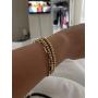 Reoxvo 18K Gold Plated Bracelets for Women | Stainless Steel Gold Beaded Stretch Bracelets Set