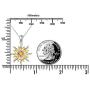 DAOCHONG Sterling Silver Sun Sunburst Pendant Necklace Gift for Women