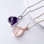 Aurora Tears 925 Sterling Silver Heart Pendant Women Love Necklace Crystal Cubic Zirconia Jewelry Mom/Girlfriend Present Girls Dating Gift