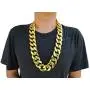 PinCute Big Chunky Hip Hop Turnover Chain, Face Gold Chain Costume, Plastic Gold Chain Necklace, 90s Punk Style Necklace for Rapper Costume, 32 inches Long (32)