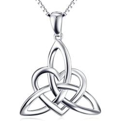 Sterling Silver Good Luck Irish Celtic Knot Love Knot Claddagh Lover Heart Shaped Pendant Necklace Bracelet