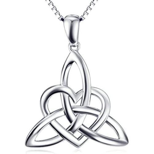 Sterling Silver Good Luck Irish Celtic Knot Love Knot Claddagh Lover Heart Shaped Pendant Necklace Bracelet