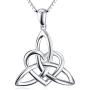 Sterling Silver Good Luck Irish Celtic Knot Love Knot Claddagh Lover Heart Shaped Pendant Necklace Bracelet