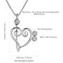 Music Note Heart of Treble and Bass Clef Necklace Women 925 Sterling Silver Infinity Love Musician Pendant Fans Music Symbol Jewelry