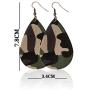 Teardrop Lightweight Leather Earrings for Women Girls Snakeskin Pattern Camouflage Zebra Pattern Dangling Drop Earrings