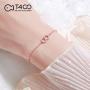 T400 925 Sterling Silver Rose Gold Infinity Pendant Necklace Link Bracelet with AAA Cubic Zirconia Gift for Women Girls
