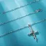 EUDORA Sterling Silver''God Bless'' Vintage Christian Rose Cross Pendant Necklace Jewelry Gift for Women,18''