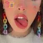 Personality Fashion Women Rainbow Chain Long Colorful Earrings Club Charms Jewelry Accessories