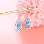 White/Blue Teardrop Earrings Threader Earrings 925 Sterling Silver Droplet Jewelry Drop Dangle Long Charm Earrings for Women Girls Birthday Gifts