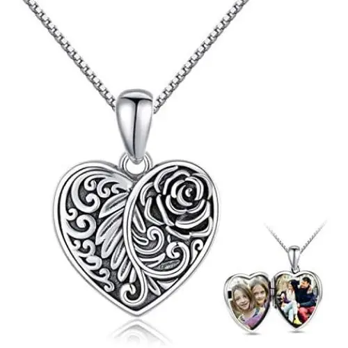 CHENGHONG Heart Locket Necklace That Holds Pictures 925 Sterling Silver Tree of Life Sunflower Photo Locket Pendant Necklace Celtic Jewelry Gifts for Women Girls CHENGHONG Heart Locket Necklace That Holds Pictures 925 Sterling Silver Tree of Life Sunflower Photo Locket Pendant Necklace Celtic Jewelry Gifts for Women Girls