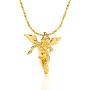 Lifetime Jewelry Pendant Necklace [ Medium Guardian Angel ] 20X More 24k Plating Than Other Religious Necklaces Charms - Comes with 18 inch Twisted Nugget Chain