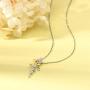 ATTRACTTO S925 Sterling Silver Faith Cross Necklace, Wing Pendants, Sunflower Cross Jewelry for Women Girls 18K Platinum Plated Necklaces with Gift Box