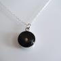FashionJunkie4Life Sterling Silver Real Mustard Seed Charm Necklace, 18'' Chain, Black Background