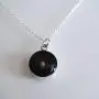 FashionJunkie4Life Sterling Silver Real Mustard Seed Charm Necklace, 18'' Chain, Black Background