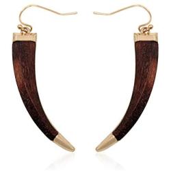 Bohemian Geometric Natural Wood Statement Earrings - Ethnic Wooden Disc, Diamond Drops, Leaf, Teardrop, Moroccan Dangles