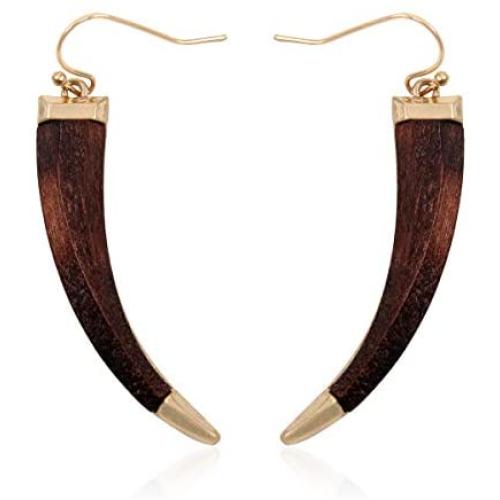 Bohemian Geometric Natural Wood Statement Earrings - Ethnic Wooden Disc, Diamond Drops, Leaf, Teardrop, Moroccan Dangles