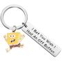 FAADBUK Funny Spongebob Squarepants Keychain Spongebob Lover Gift I Bet You Wish I Had an Off Button Jewelry Squarepants Inspired Gift for Friend Family