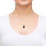 Nano Jewelry Christian Cross Necklace Inscribed with The Lords Prayer in 24k Gold on Oval Black Onyx Stone, 18'' -