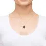 Nano Jewelry Christian Cross Necklace Inscribed with The Lords Prayer in 24k Gold on Oval Black Onyx Stone, 18'' -