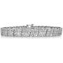 NATALIA DRAKE 1 Cttw Diamond Heart Bracelet for Women in Rhodium Plated Sterling Silver 7 Inch (Color J / Clarity U3)