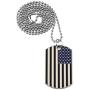 Kings&Pauper 2pcs American Flag USA Patriot Necklace Pendant Jewelry Army Card Stainless Steel Dog Tags 28