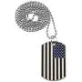 Kings&Pauper 2pcs American Flag USA Patriot Necklace Pendant Jewelry Army Card Stainless Steel Dog Tags 28