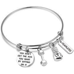 SEIRAA Fitness Bracelet You Dont Get The Ass You Want by Sitting On It Bangle Workout Gift for Her
