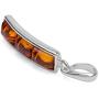 Sterling Silver Amber Rectangular Pendant Chain 18 Inches
