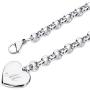 Mothers Day Gifts Initial Charm Bracelets Stainless Steel Heart 26 Letters Alphabet for Women