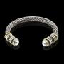 Twisted Cable Bracelet with Composite Shell Pearl Antique Cuff Bracelets for Women Adjustable Bangle Bracelet