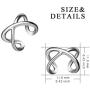 YFN Ear Cuff Earring for Women 925 Sterling Silver Non Pierced Ear Cartilage Clip Earrings for Women Girl