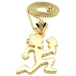 GWOOD Juggalo with Cleaver Pendant 30 Inch Long Box Link Necklace